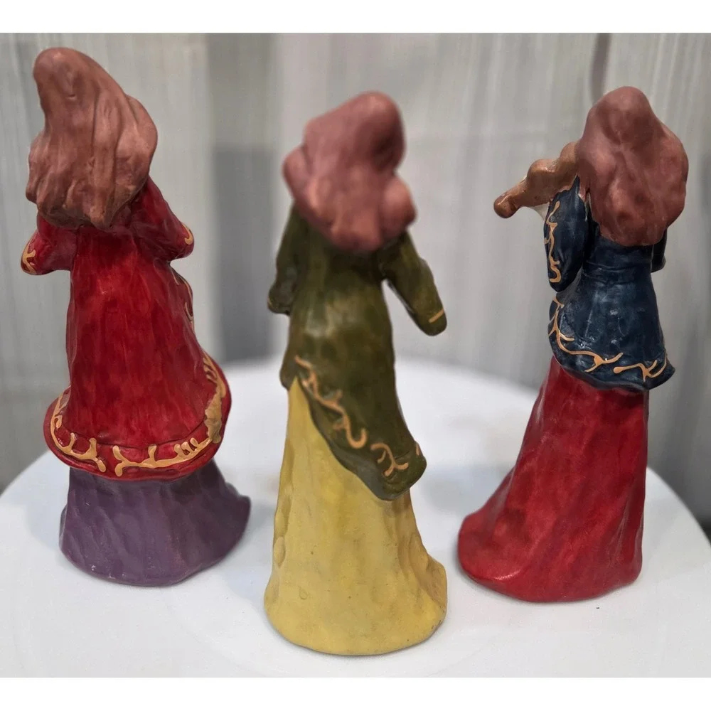 Greenbrier International Figurines Set/3 Ceramic Violin Lyre Tambourine Statues
